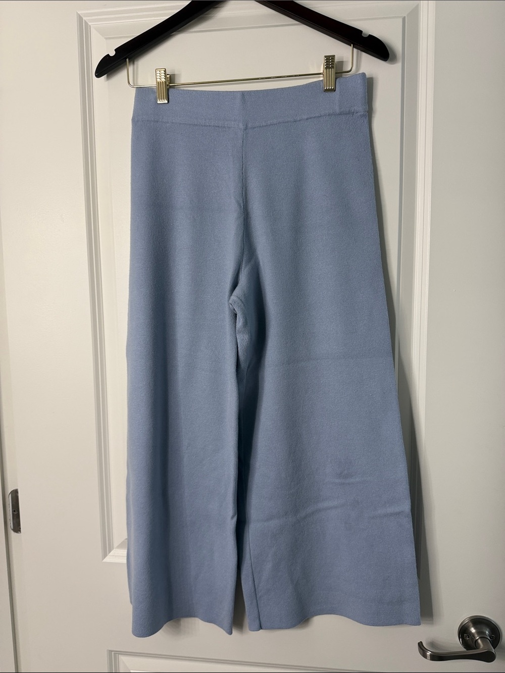 Women’s Light Blue Wide Leg Knit Pants - Size M